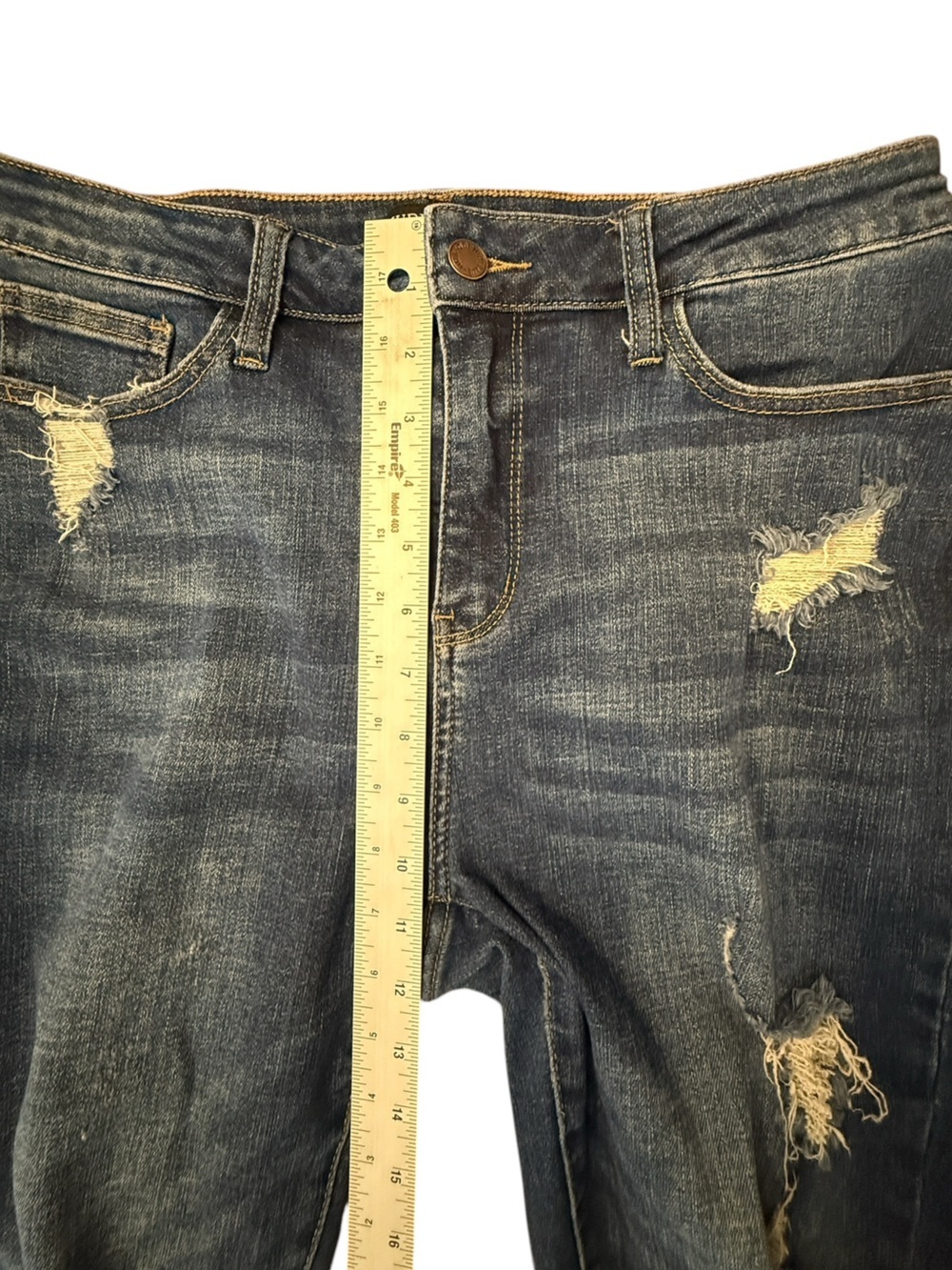 Judy Blue Capri Fit Distressed Stretch Denim Capri Jeans Women’s Size 11/30 - Picture 11 of 13